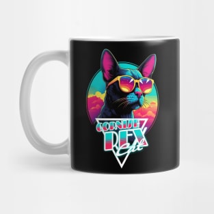 Retro Wave Cornish Rex Cat Miami Shirt Mug